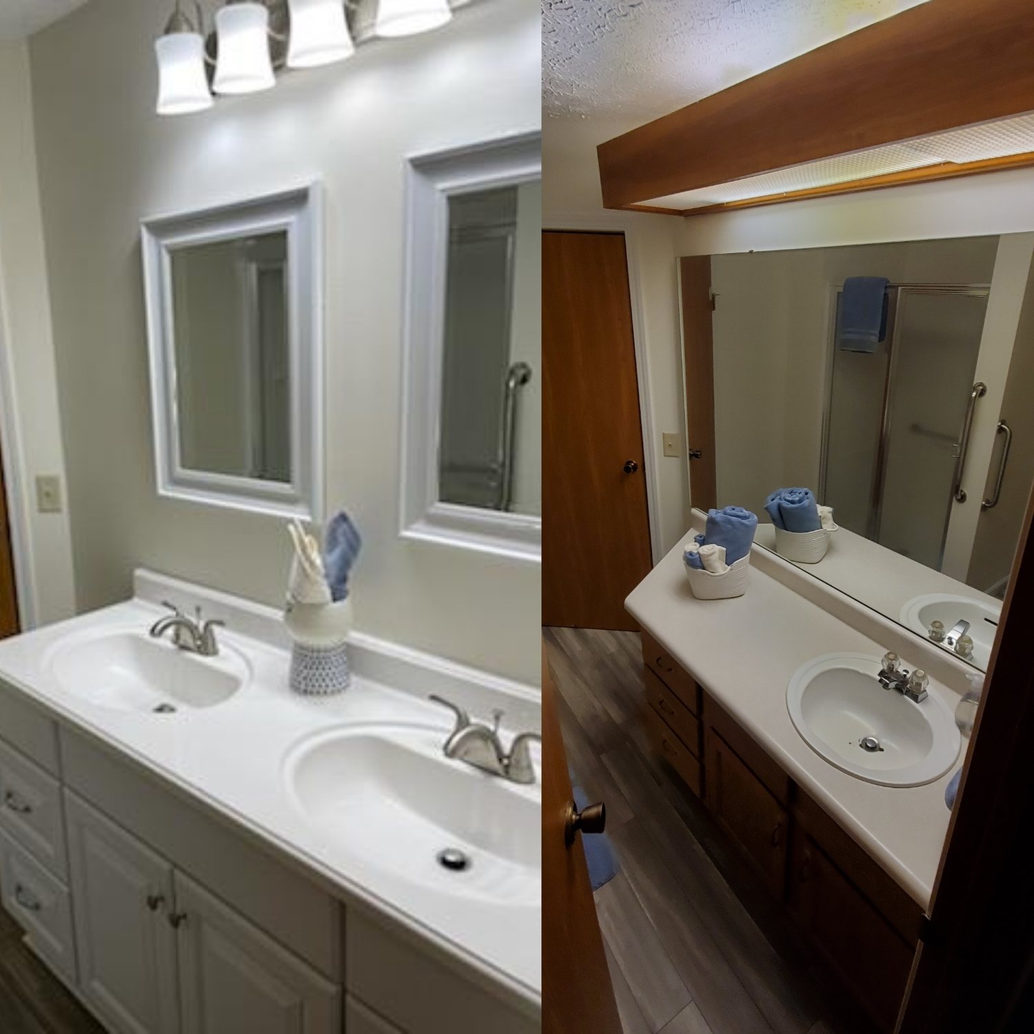 Bathroom remodel with a double vanity