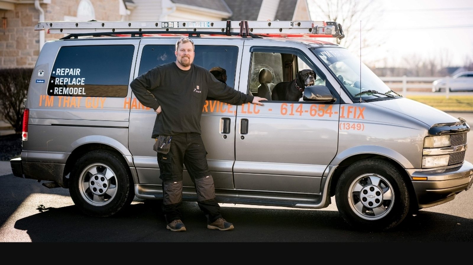 I'm That Guy Handyman work van in a west Columbus neighborhood